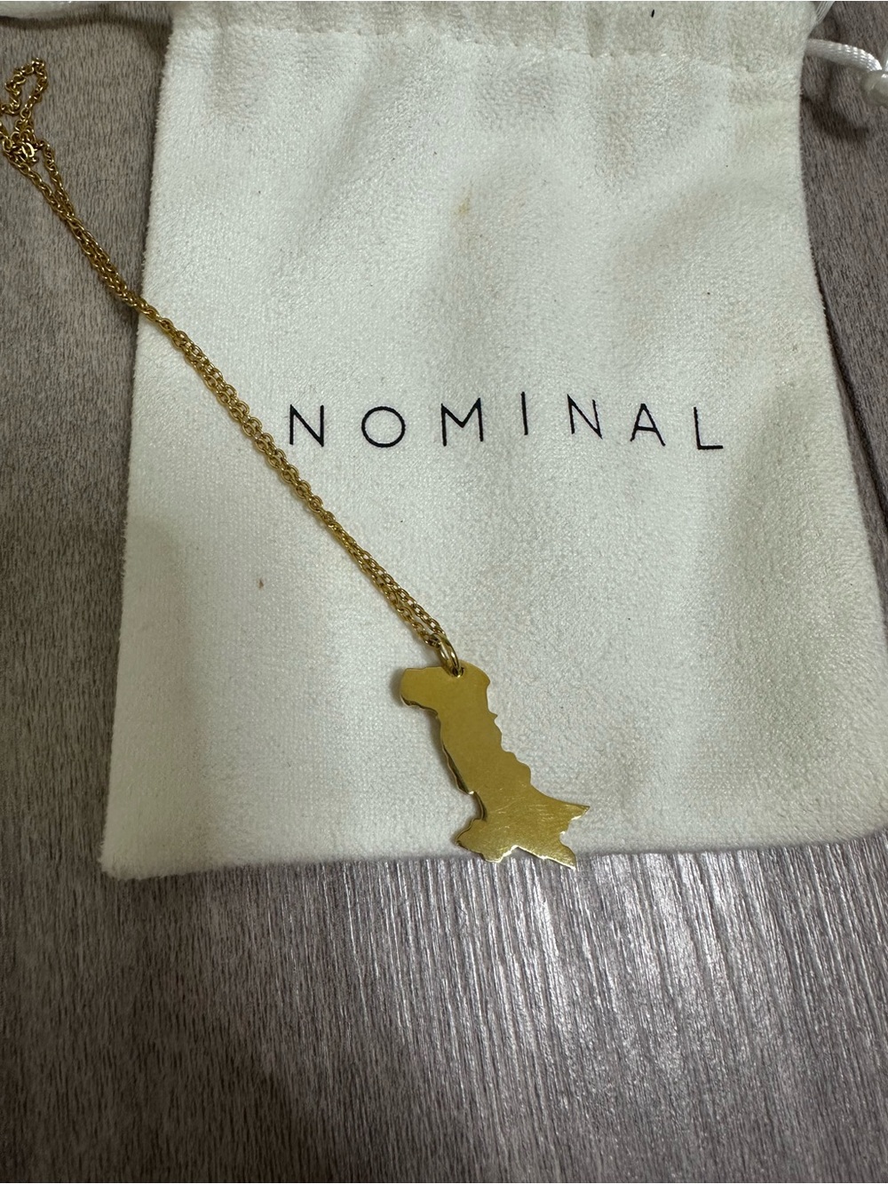 nomi Gold T-Rex Silhouette Necklace